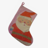 ヴィンテージサンタクロースクリスマスストッキング ラージクリスマスストッキング (正面 (吊り時))