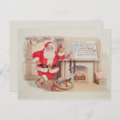 ヴィンテージサンタクロースクリスマススピリットポストカード シーズンポストカード (正面/裏面)