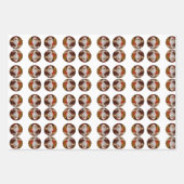 ヴィンテージサンタクロースクリスマスツリーホリデーパターン ラッピングペーパーシート (正面2)