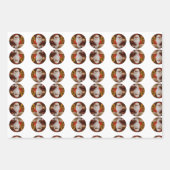 ヴィンテージサンタクロースクリスマスツリーホリデーパターン ラッピングペーパーシート (正面)