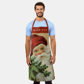 ヴィンテージサンタクロースクリスマスツリー名 エプロン (着用した状態)