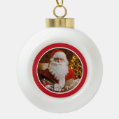 ヴィンテージサンタクロースクリスマスツリー セラミックボールオーナメント (正面)