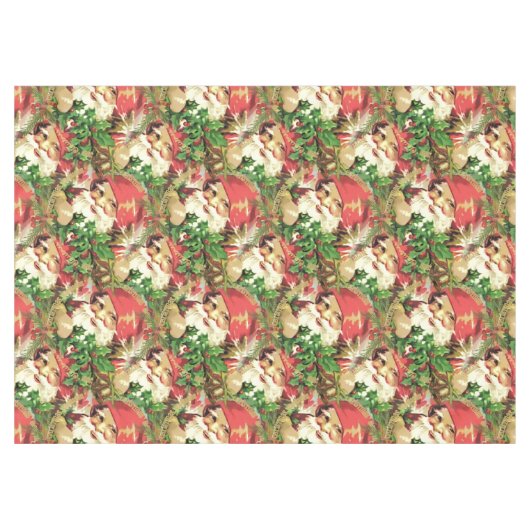 ヴィンテージサンタクロースクリスマステーブルクロス テーブルクロス (正面(横))