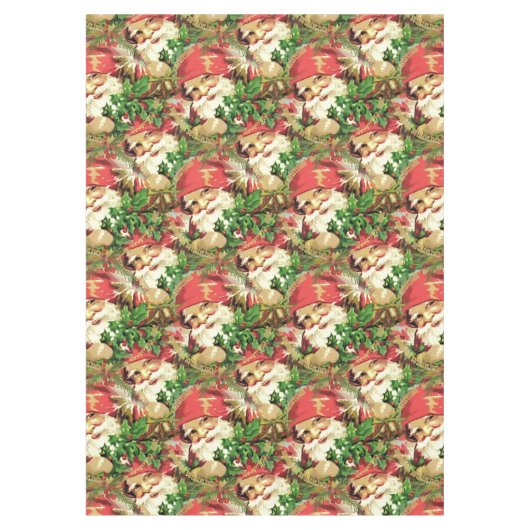 ヴィンテージサンタクロースクリスマステーブルクロス テーブルクロス (正面)