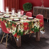 ヴィンテージサンタクロースクリスマステーブルクロス テーブルクロス