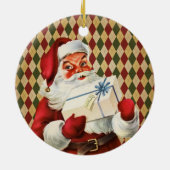 ヴィンテージサンタクロースクリスマスデコール セラミックオーナメント (裏面)