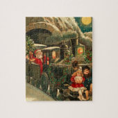 ヴィンテージサンタクロースクリスマストレイン ジグソーパズル (縦)