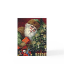 ヴィンテージサンタクロースクリスマスノートカード