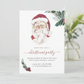 ヴィンテージサンタクロースクリスマスパーティの招待状 (スタンド正面)