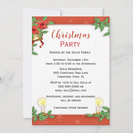 ヴィンテージサンタクロースクリスマスパーティの招待状 招待状 (裏面)