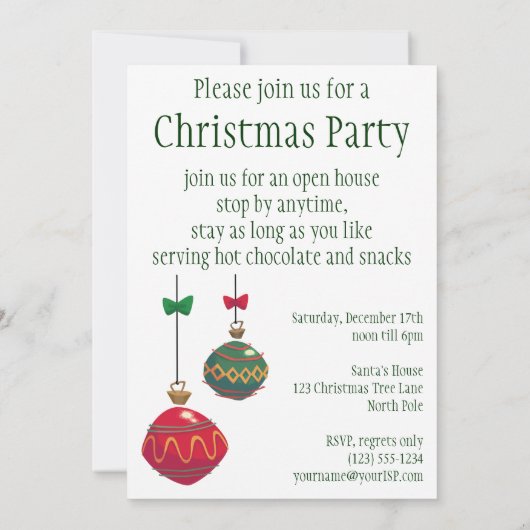 ヴィンテージサンタクロースクリスマスパーティの招待状 招待状 (裏面)