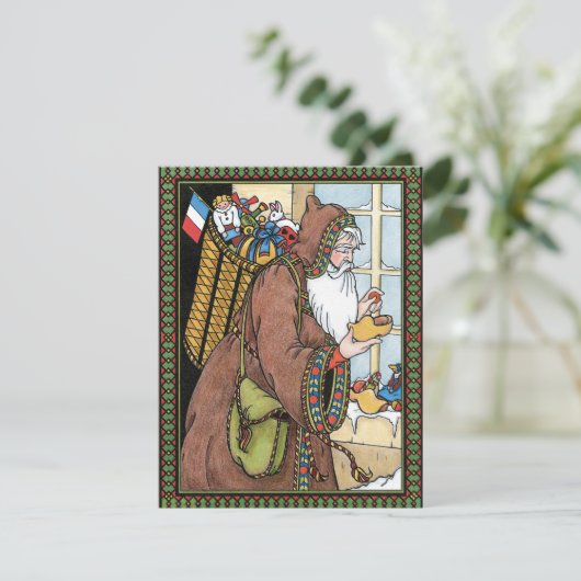 ヴィンテージサンタクロースクリスマスパーティー招待状 招待状 (スタンド正面)