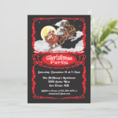 ヴィンテージサンタクロースクリスマスパーティー招待 招待状 (スタンド正面)