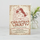 ヴィンテージサンタクロースクリスマスパーティー 招待状 (スタンド正面)