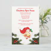 ヴィンテージサンタクロースクリスマスホリデーオープンハウス 招待状 (スタンド正面)