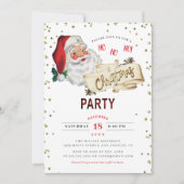 ヴィンテージサンタクロースクリスマスホリデーパーティー 招待状 (正面)