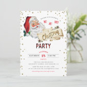 ヴィンテージサンタクロースクリスマスホリデーパーティー 招待状 (スタンド正面)