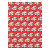 ヴィンテージサンタクロースクリスマスホリデーレッド テーブルクロス (正面)