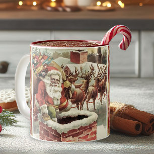 ヴィンテージサンタクロースクリスマスマグ ツートーンマグカップ