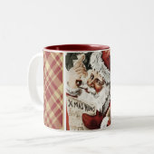 ヴィンテージサンタクロースクリスマスマグ ツートーンマグカップ (正面左)