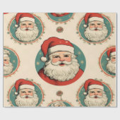 ヴィンテージサンタクロースクリスマスラッピング紙 ラッピングペーパー (フラット)