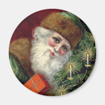 ヴィンテージサンタクロースクリスマス冷蔵庫用マグネット