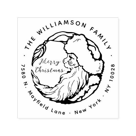 ヴィンテージサンタクロースクリスマス差出人住所 セルフインキングスタンプ (デザイン)