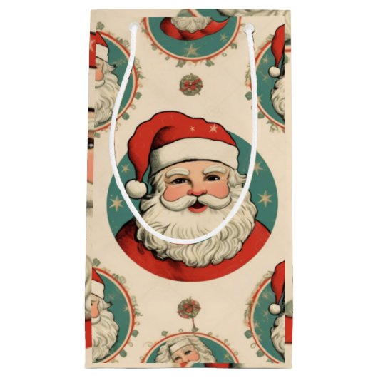 ヴィンテージサンタクロースクリスマス抱き枕 スモールペーパーバッグ (正面)