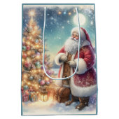 ヴィンテージサンタクロースクリスマス抱き枕 ミディアムペーパーバッグ (裏面)