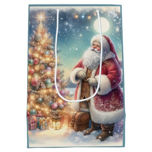 ヴィンテージサンタクロースクリスマス抱き枕 ミディアムペーパーバッグ (裏面)