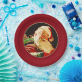 ヴィンテージサンタクロースクリスマス紙プレート ペーパープレート (パーティー)