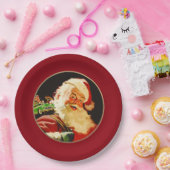 ヴィンテージサンタクロースクリスマス紙プレート ペーパープレート (パーティー)