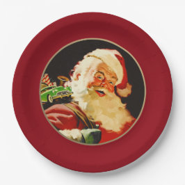 ヴィンテージサンタクロースクリスマス紙プレート ペーパープレート