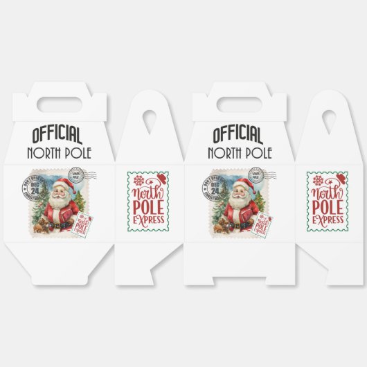 ヴィンテージサンタクローススタンプ紙お願いボックス フェイバーボックス (見開き)