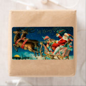 ヴィンテージサンタクローススレイクリスマスホリデー ラベル (インサイチュ)