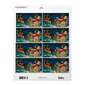 ヴィンテージサンタクローススレイクリスマスホリデー ラベル (フルシート)