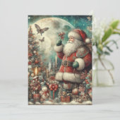 ヴィンテージサンタクロースツリームーンプレゼント シーズンカード (スタンド正面)