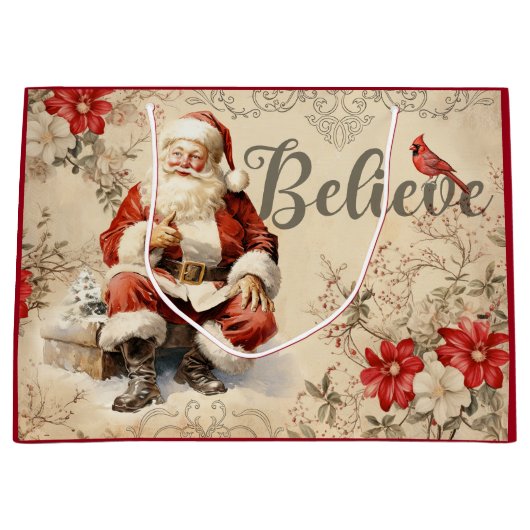 ヴィンテージサンタクロースデカップエフエメラ ラージペーパーバッグ (正面)