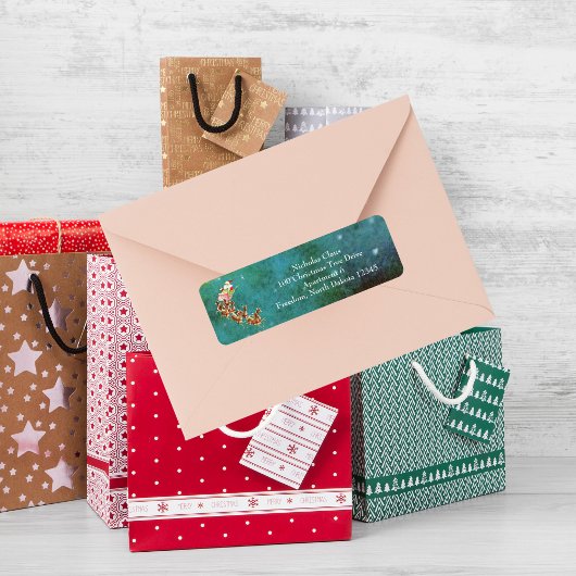 ヴィンテージサンタクローストナカイ差出人住所ラベル ラベル