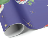 ヴィンテージサンタクロースパターンレトロクリスマス ラッピングペーパー (ロールコーナー)