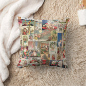 ヴィンテージサンタクロースビクトリアンはがきデコページ クッション (ブランケット)