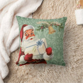 ヴィンテージサンタクロースビクトリアングリーン クッション (ブランケット)