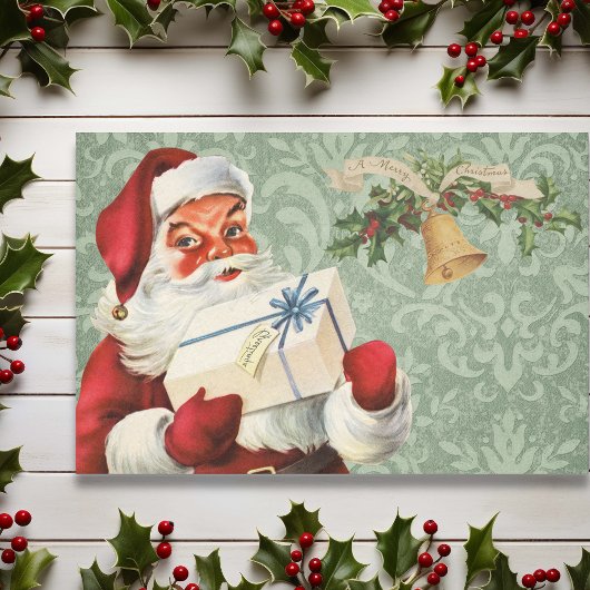ヴィンテージサンタクロースビクトリアングリーン 薄葉紙