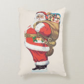 ヴィンテージサンタクロースビクトリアン、クリスマスダイカット アクセントクッション (正面(垂直))