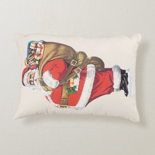 ヴィンテージサンタクロースビクトリアン、クリスマスダイカット アクセントクッション (裏面)