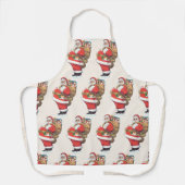 ヴィンテージサンタクロースビクトリアン、クリスマスダイカット エプロン (正面)