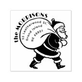 ヴィンテージサンタクロースファミリーホリデー差出人住所 セルフインキングスタンプ (デザイン)