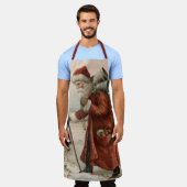 ヴィンテージサンタクロースファーザークリスマスエンジェルベーキング エプロン (着用した状態)