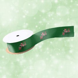 ヴィンテージサンタクロースペパーミントキャンディートレイン サテンリボン