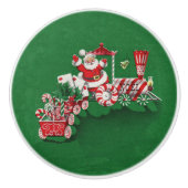 ヴィンテージサンタクロースペパーミントキャンディートレイン セラミックノブ (正面)